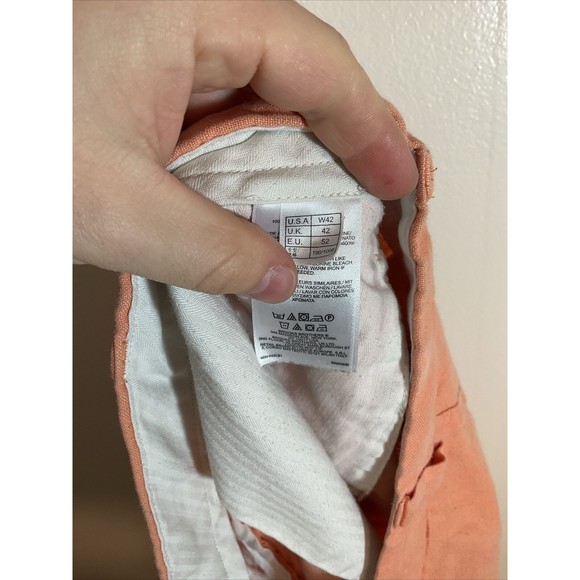 Brooks Brothers 346 Linen Shorts Men’s 42W Orange Flat Front Basic Classic - Picture 7 of 10